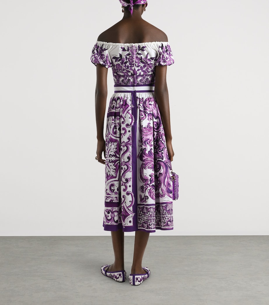 Dolce & Gabbana Multi Cotton Majolica Print Crop Top