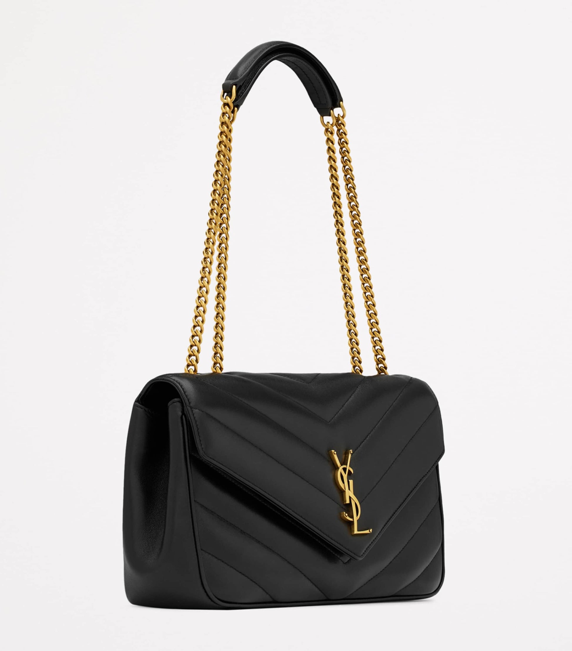 Saint Laurent Black Medium Loulou Shoulder Bag