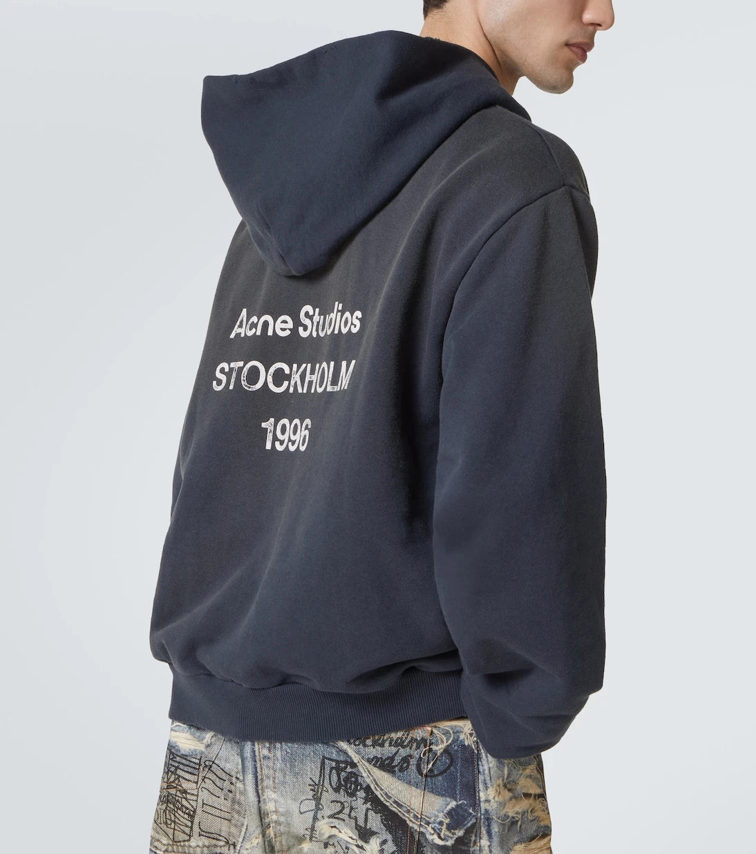 Acne Studios - Logolu pamuklu kapüşonlu sweatshirt