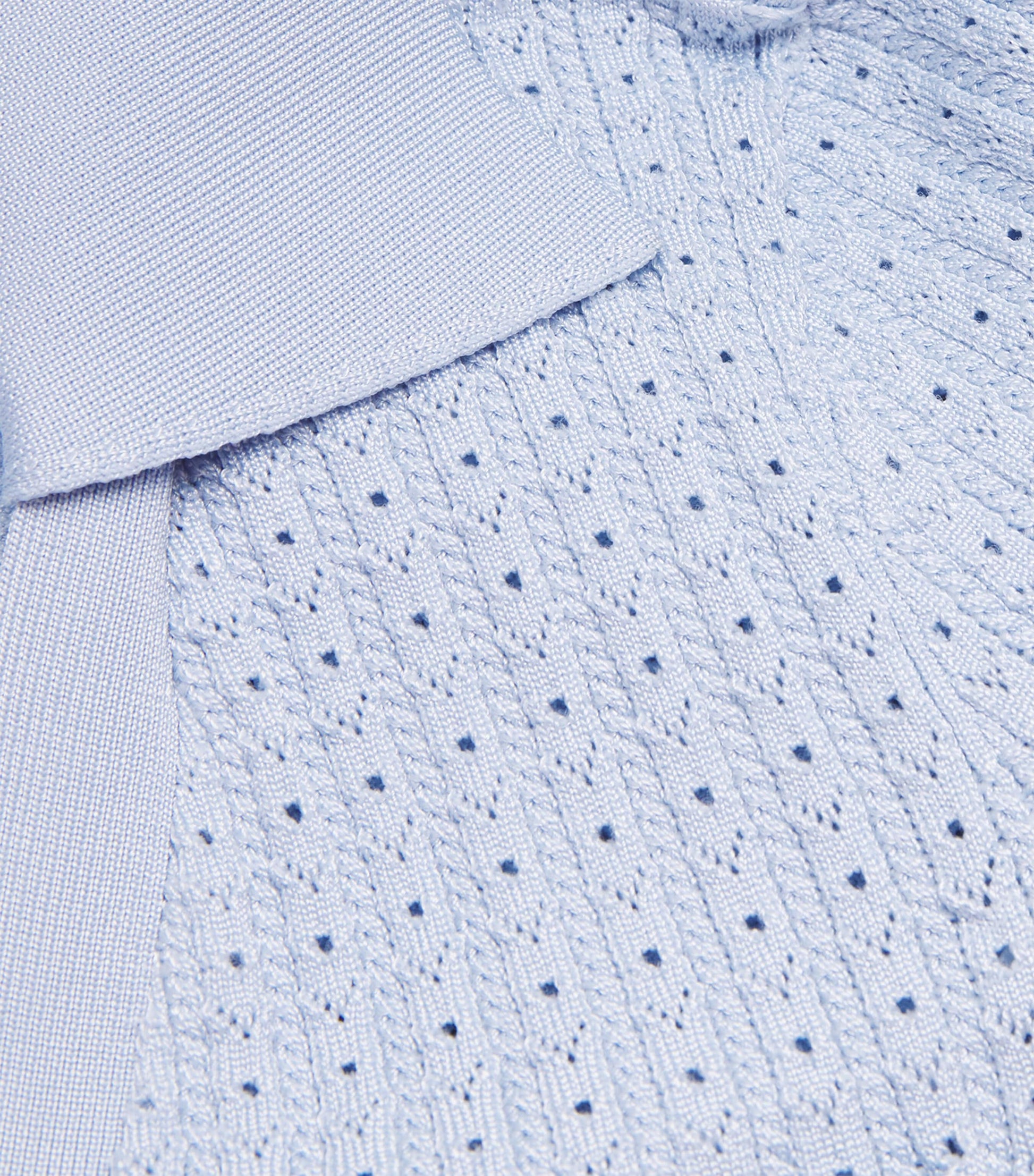 Self-Portrait Blue Pointelle Knit Mini Dress