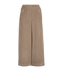 Beige Corduroy Wide-Leg Trousers