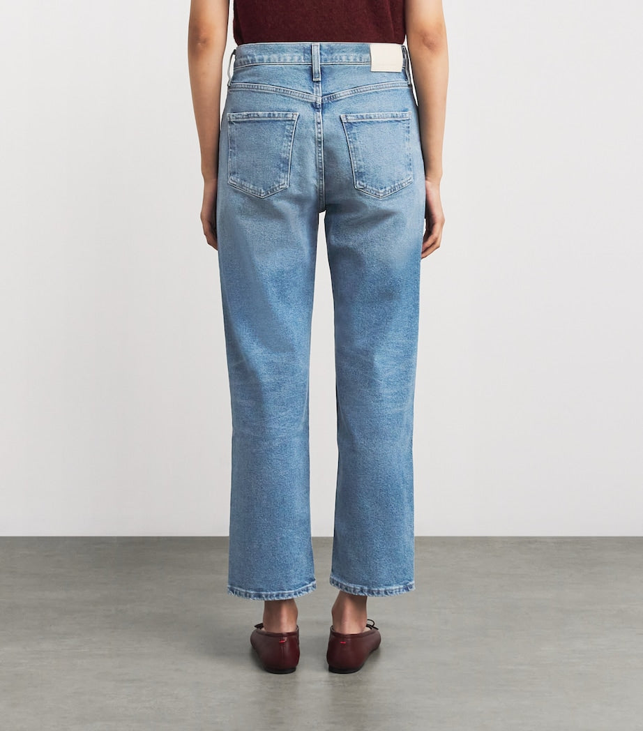 Citizens of Humanity Blue High-Waist Delfina Straight Jeans