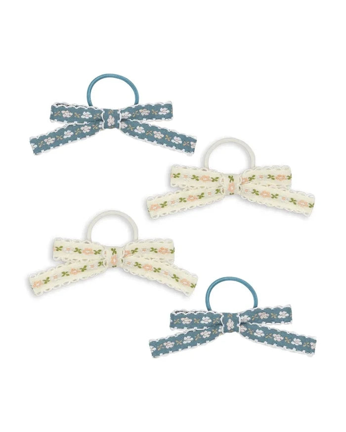 Konges Sløjd çocuk saç tokası lastiği 4'lü LEONORA BOW HAIR ELASTIC