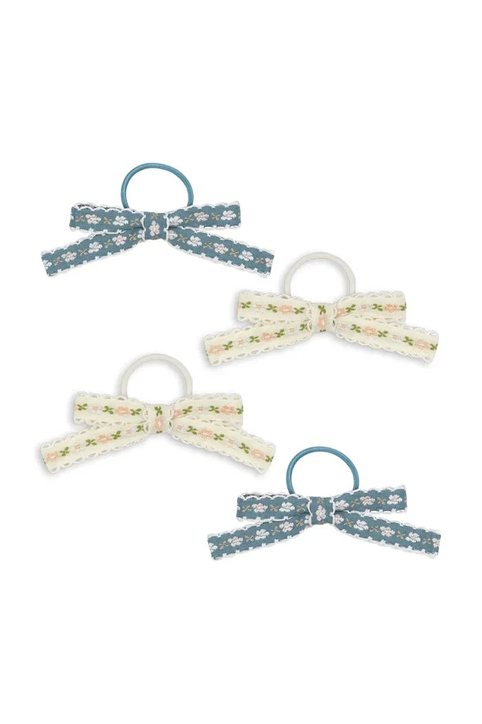 Konges Sløjd çocuk saç tokası lastiği 4'lü LEONORA BOW HAIR ELASTIC