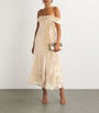 Self-Portrait Gold Embellished Off-The-Shoulder Midi Dress