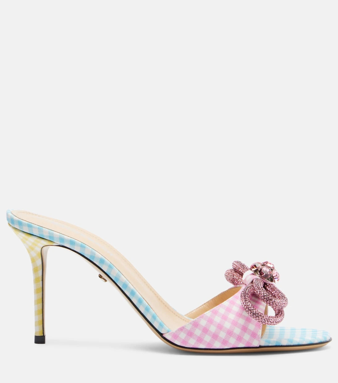 Mach & Mach - Double Bow 85 gingham mules