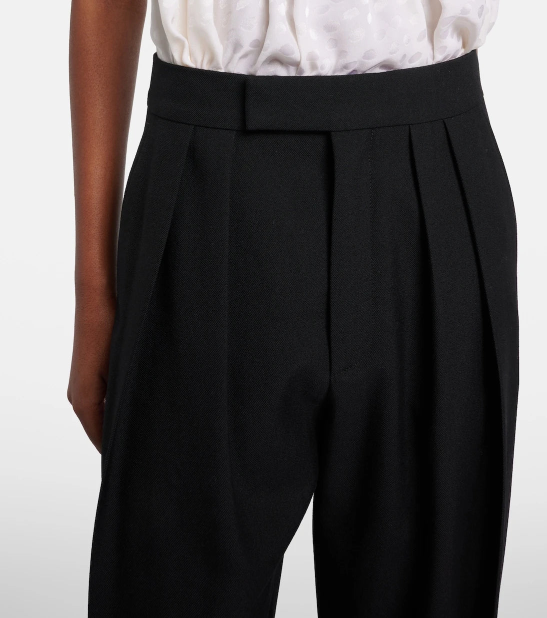 Chloé - Pleated high-rise wool gabardine wide-leg pants