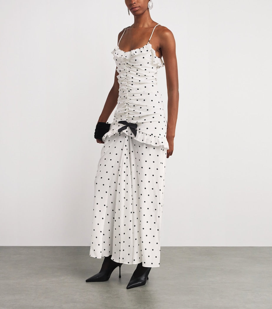 Silk Polka Dot Maxi Dress
