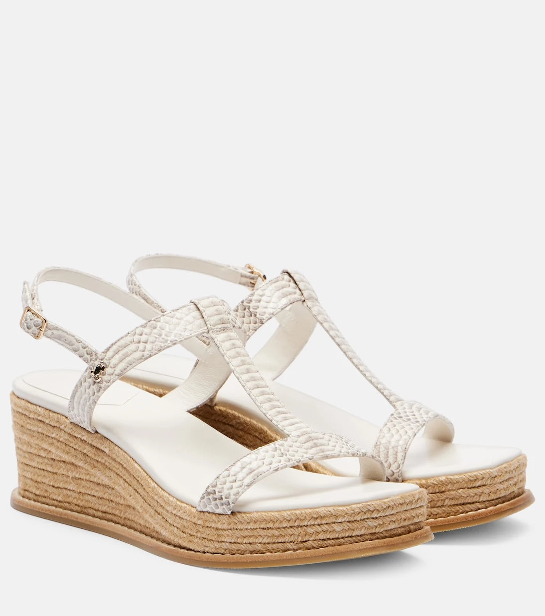 Jimmy Choo - Theia 100 leather espadrille wedges