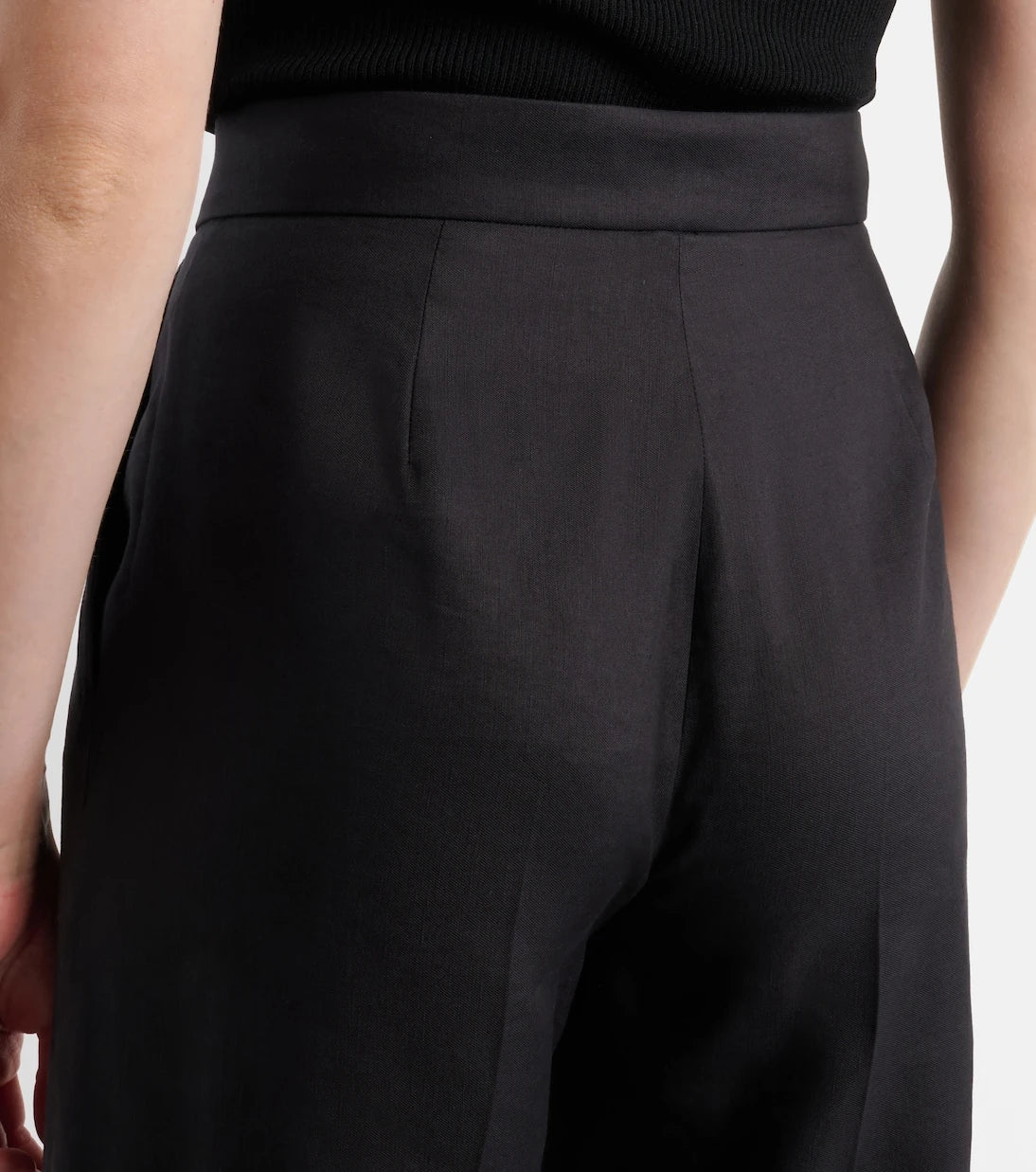 Max Mara - Linen and silk twill wide-leg pants