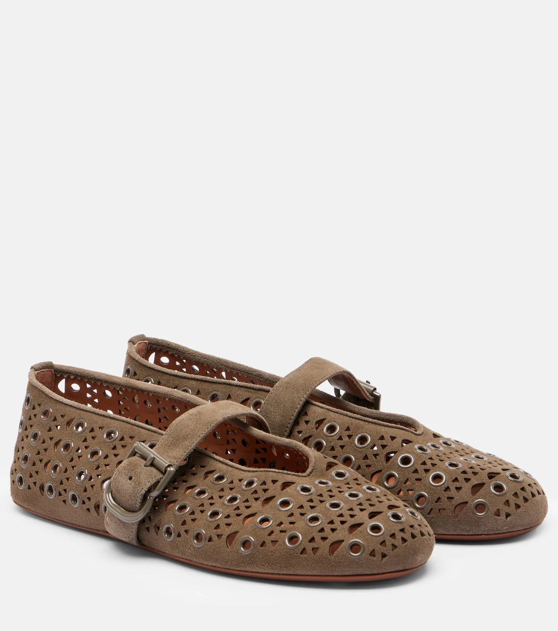 Alaïa - La Ballerine suede Mary Jane flats