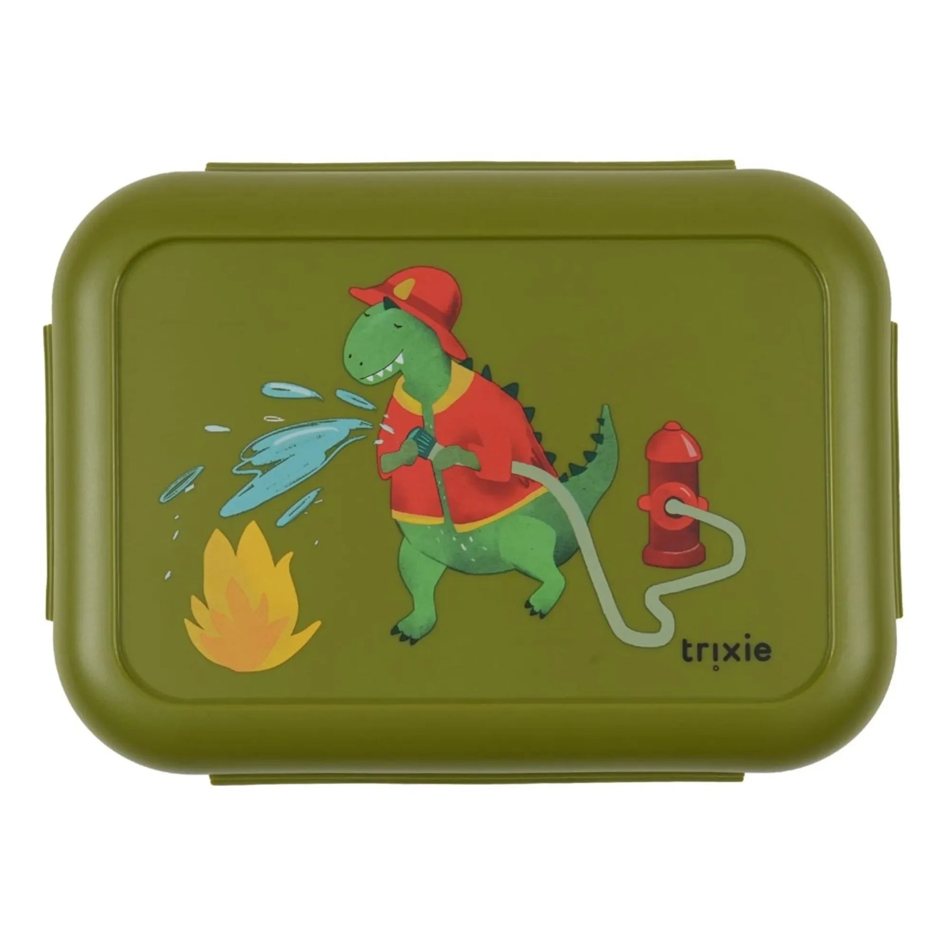 Trixie - Meal Box Clips Fireman Mr. Dino | Green