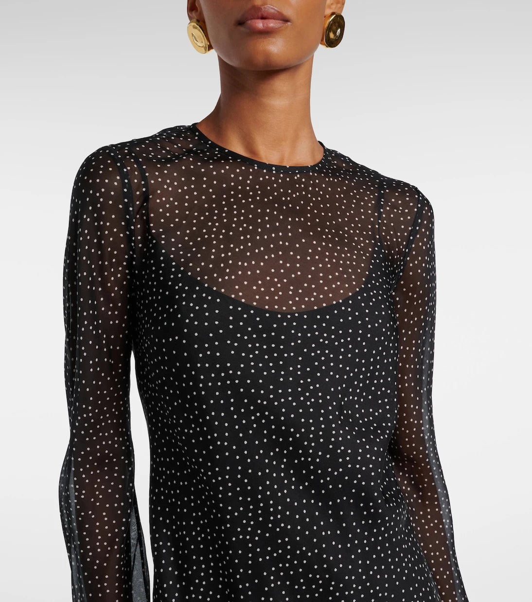 SIR - Polka-dot silk maxi dress