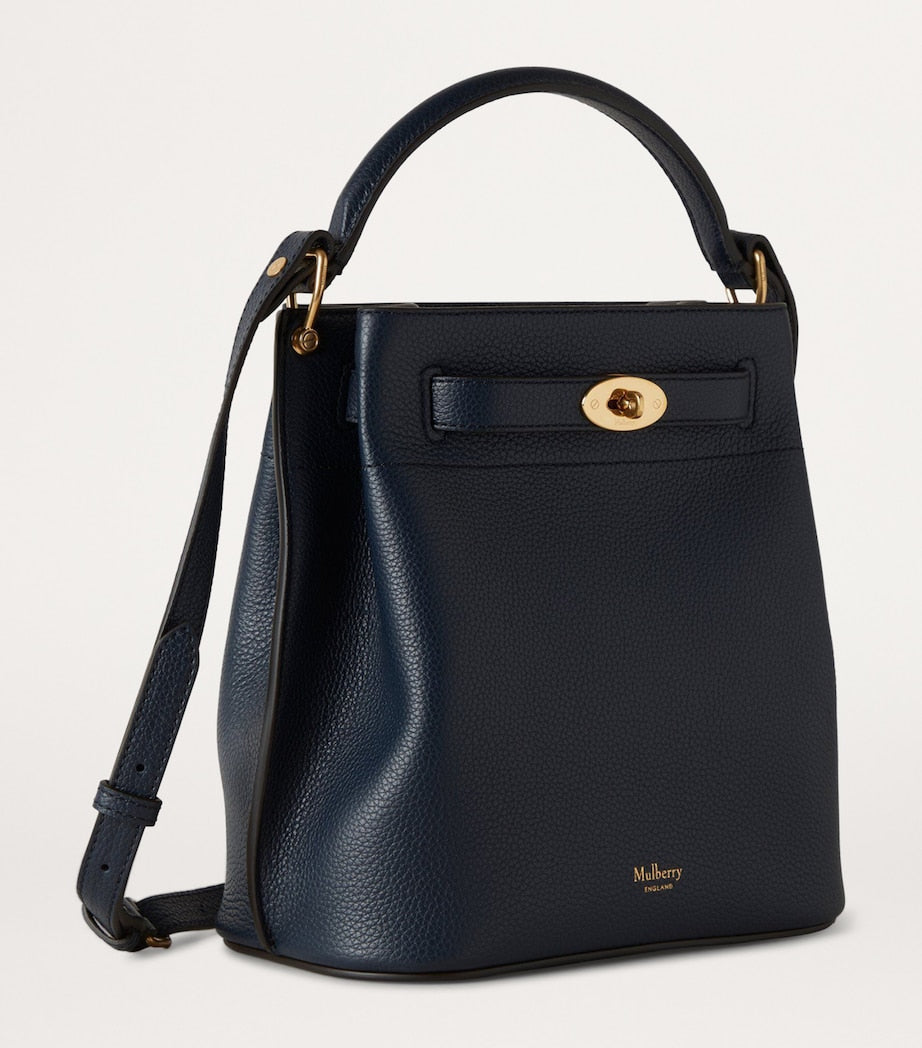 Blue Leather Islington Bucket Bag