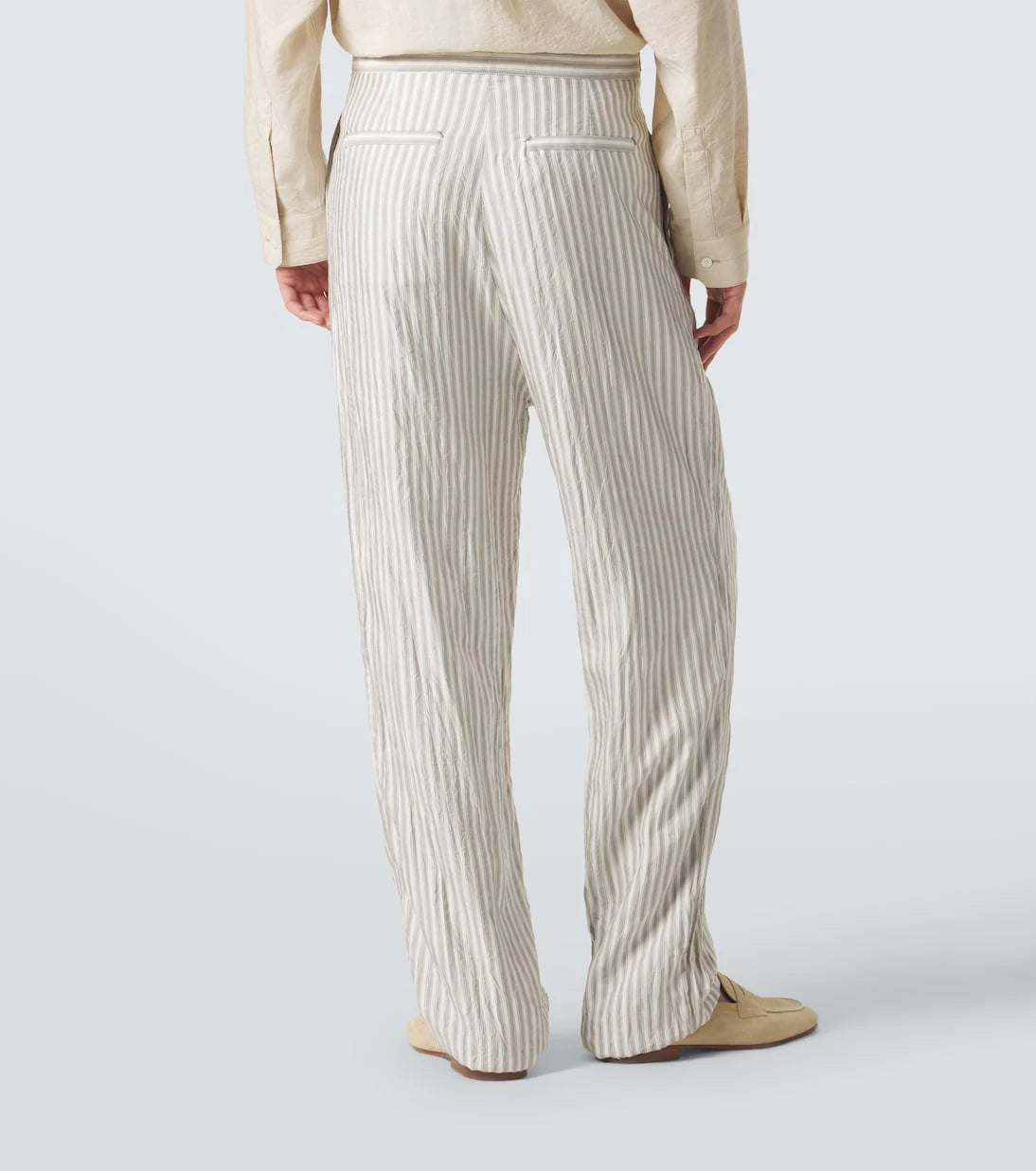 Zegna - Striped silk straight pants