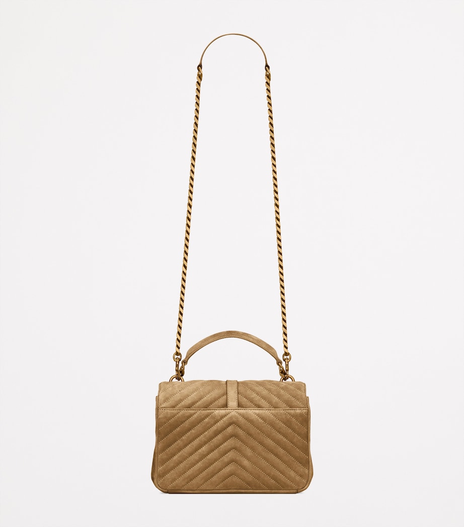 Green Medium Suede Collège Top-Handle Bag