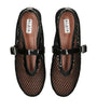 Alaïa Black Leather Mesh Ballet Flats