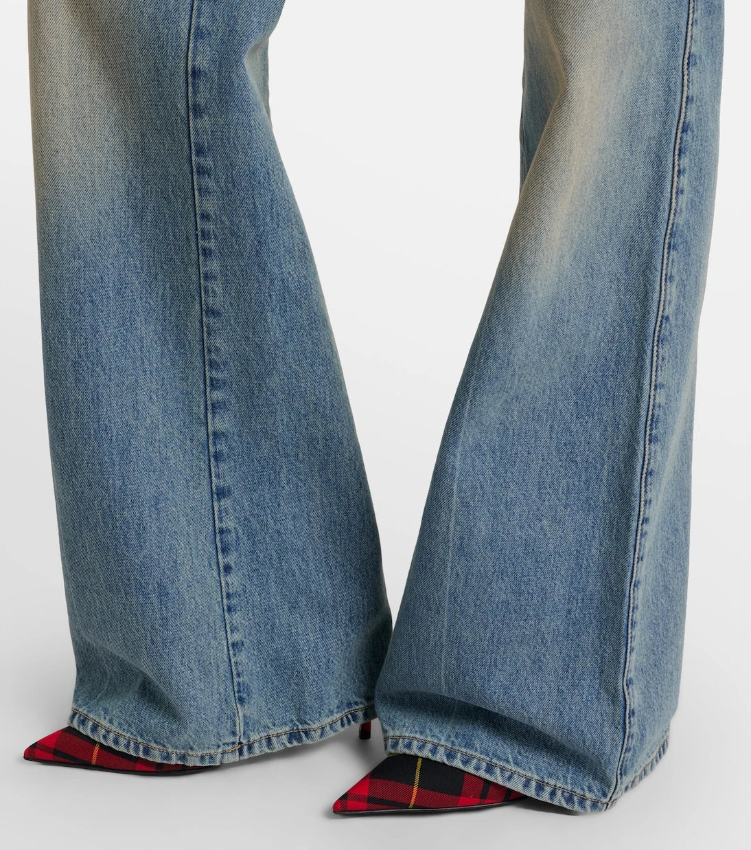 McQueen - Yüksek belli geniş paça jean