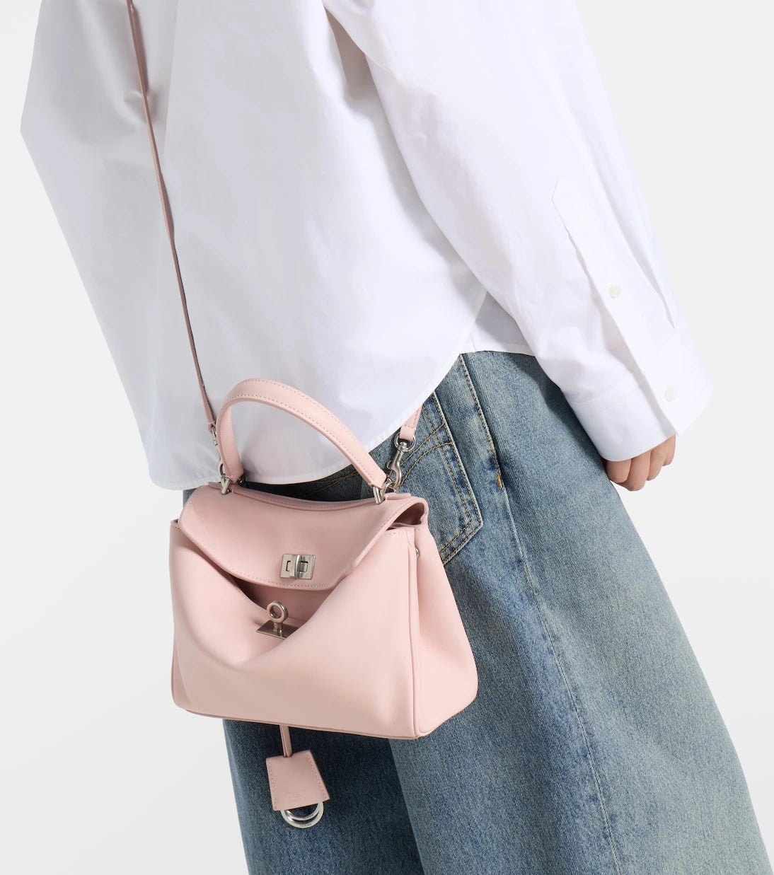 Balenciaga - حقيبة روديو توت صغيرة من الجلد