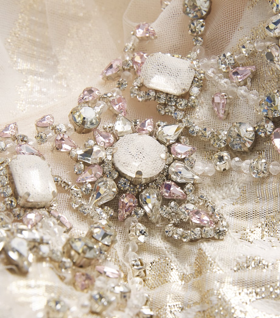 MAISON AVA Gold Embellished Dress with Cape (2-14 Years)