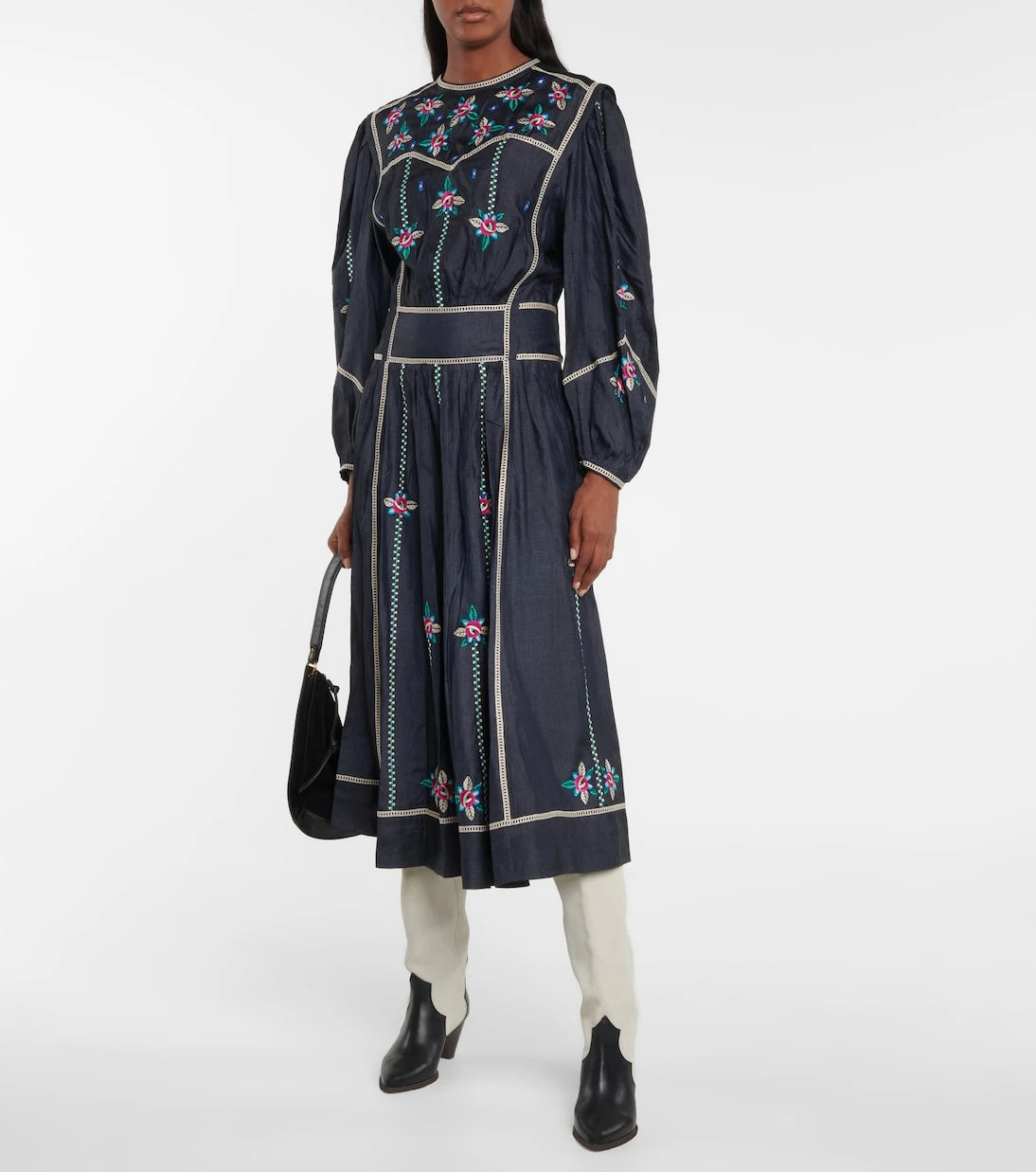 Isabel Marant - Caroline embroidered silk midi dress