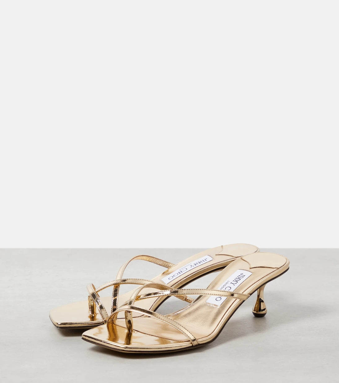 Jimmy Choo - Etana 50 metallic leather mules