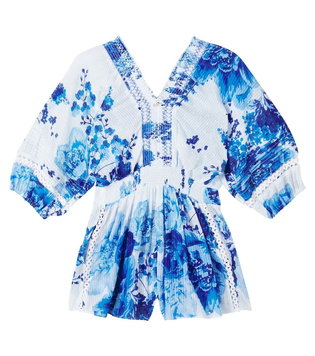 Poupette St Barth Kids - Floral cotton playsuit