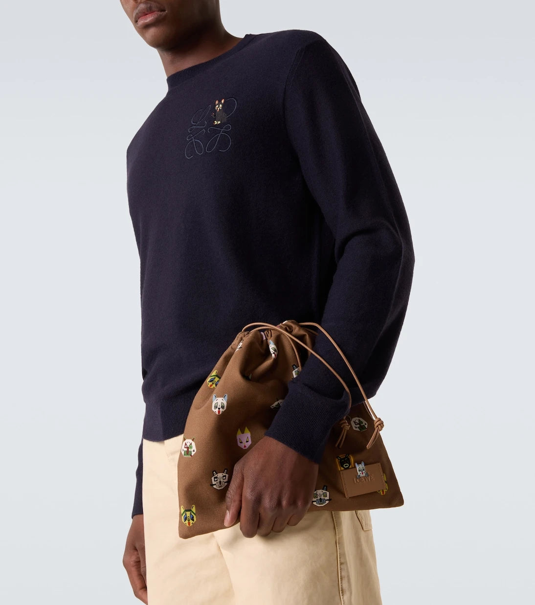 Loewe - x Louis Wain Cats leather-trimmed pouch