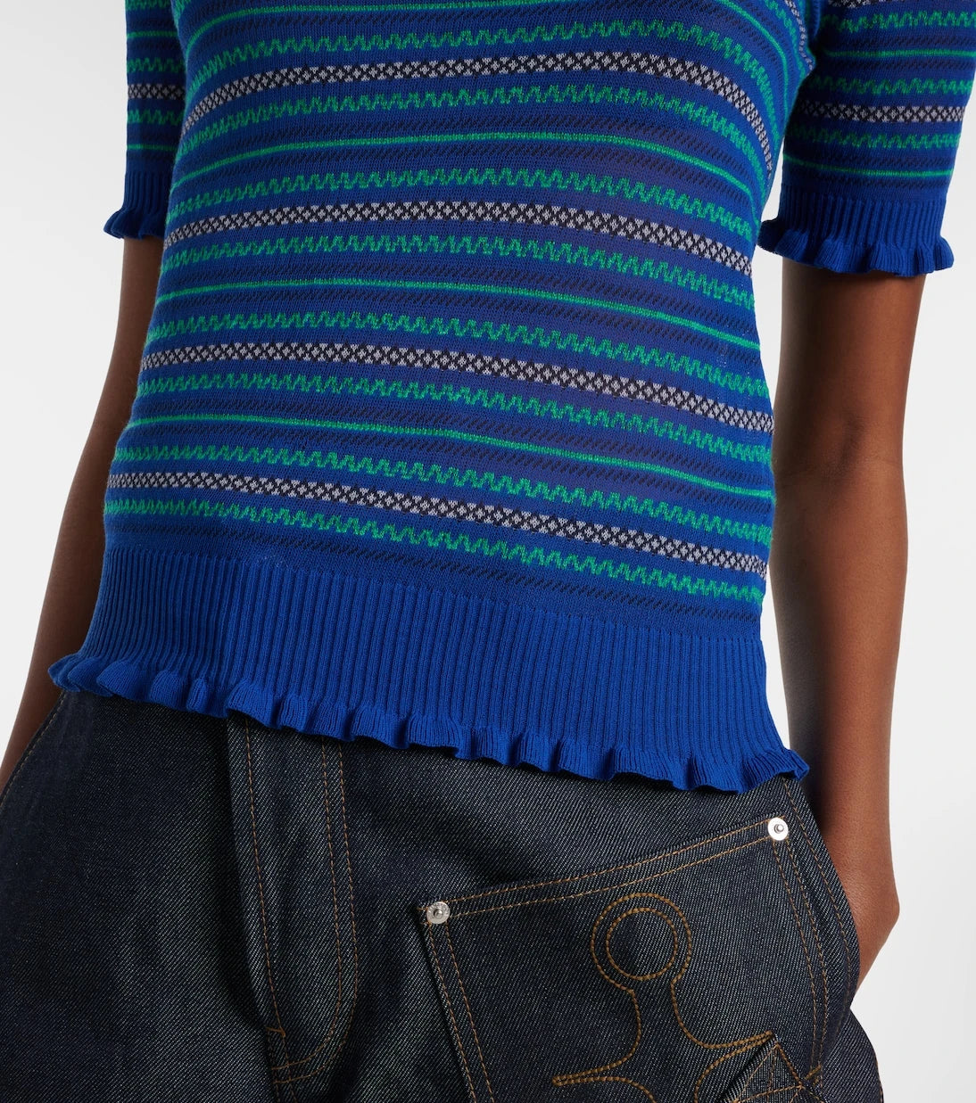 JW Anderson - Striped cotton-blend T-shirt