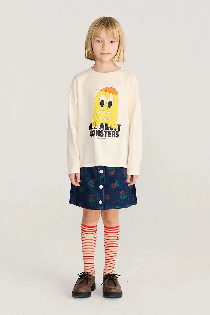 Bobo Choses çocuklar için uzun kollu pamuklu bluz Bigtooth Lemon