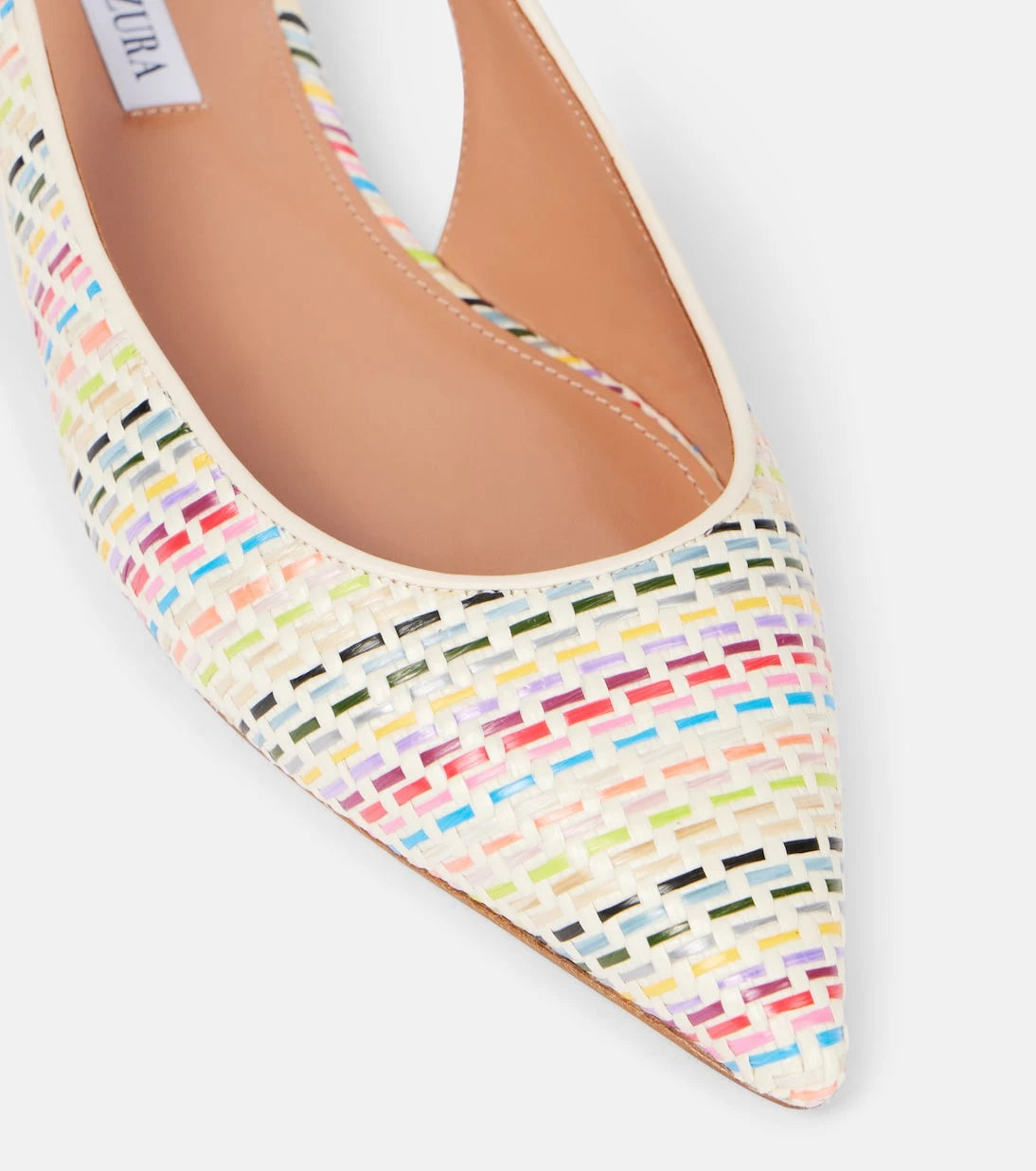 Aquazzura - Purist Sling woven slingback flats