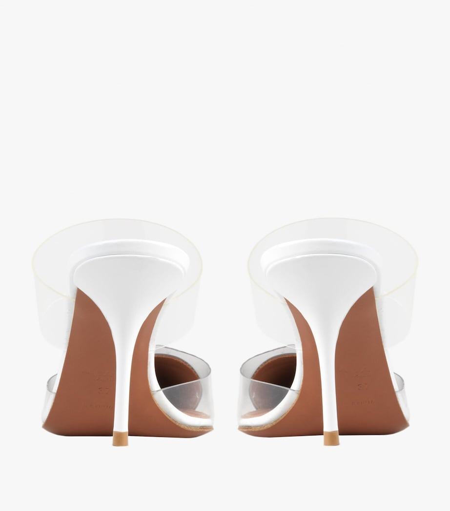 White Patent Leather Le Coeur Mules 90