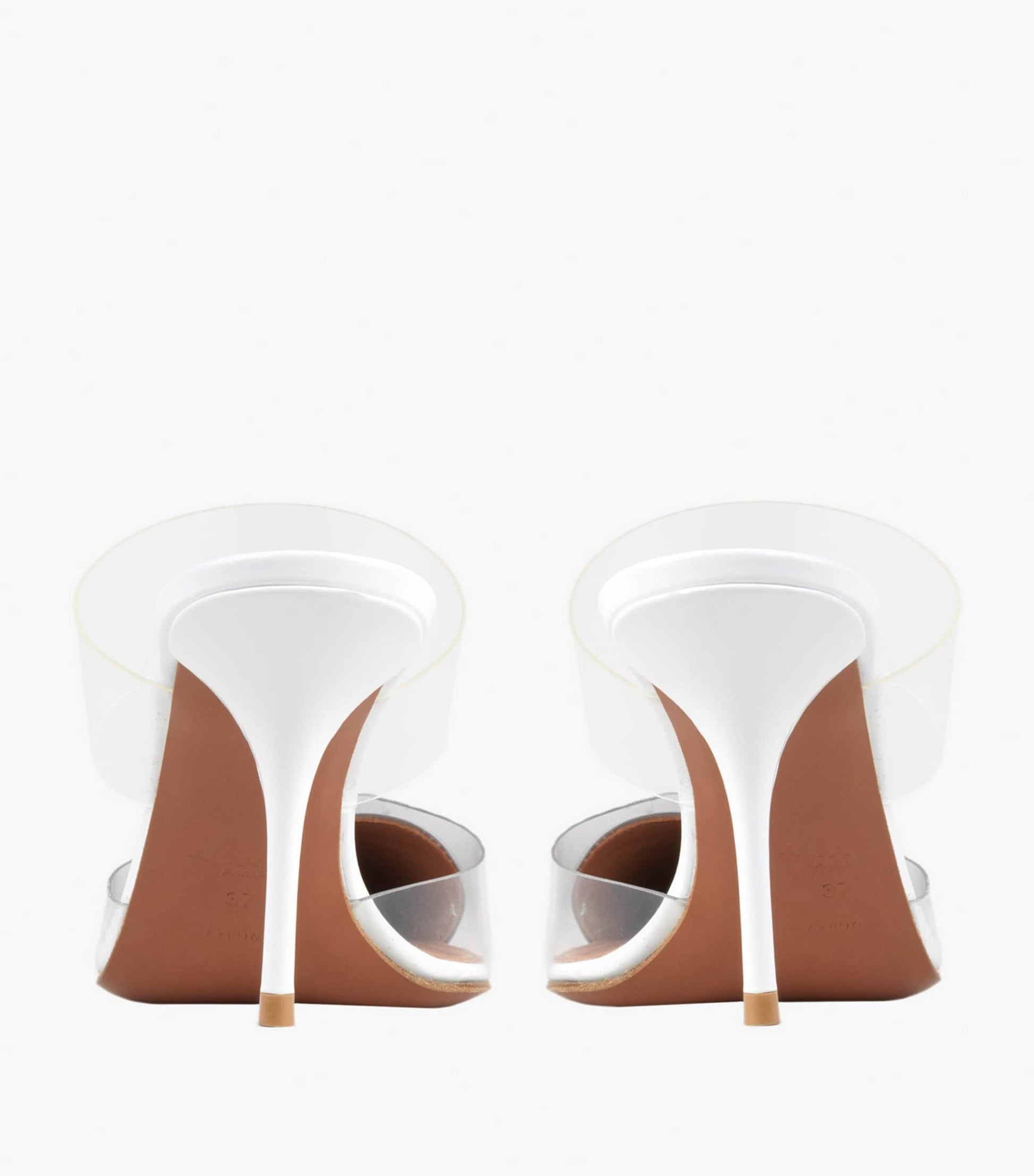 Alaïa White Patent Leather Le Coeur Mules 90