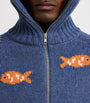 S.S. Daley Blue Wool Fish Archie Zip-Up Cardigan