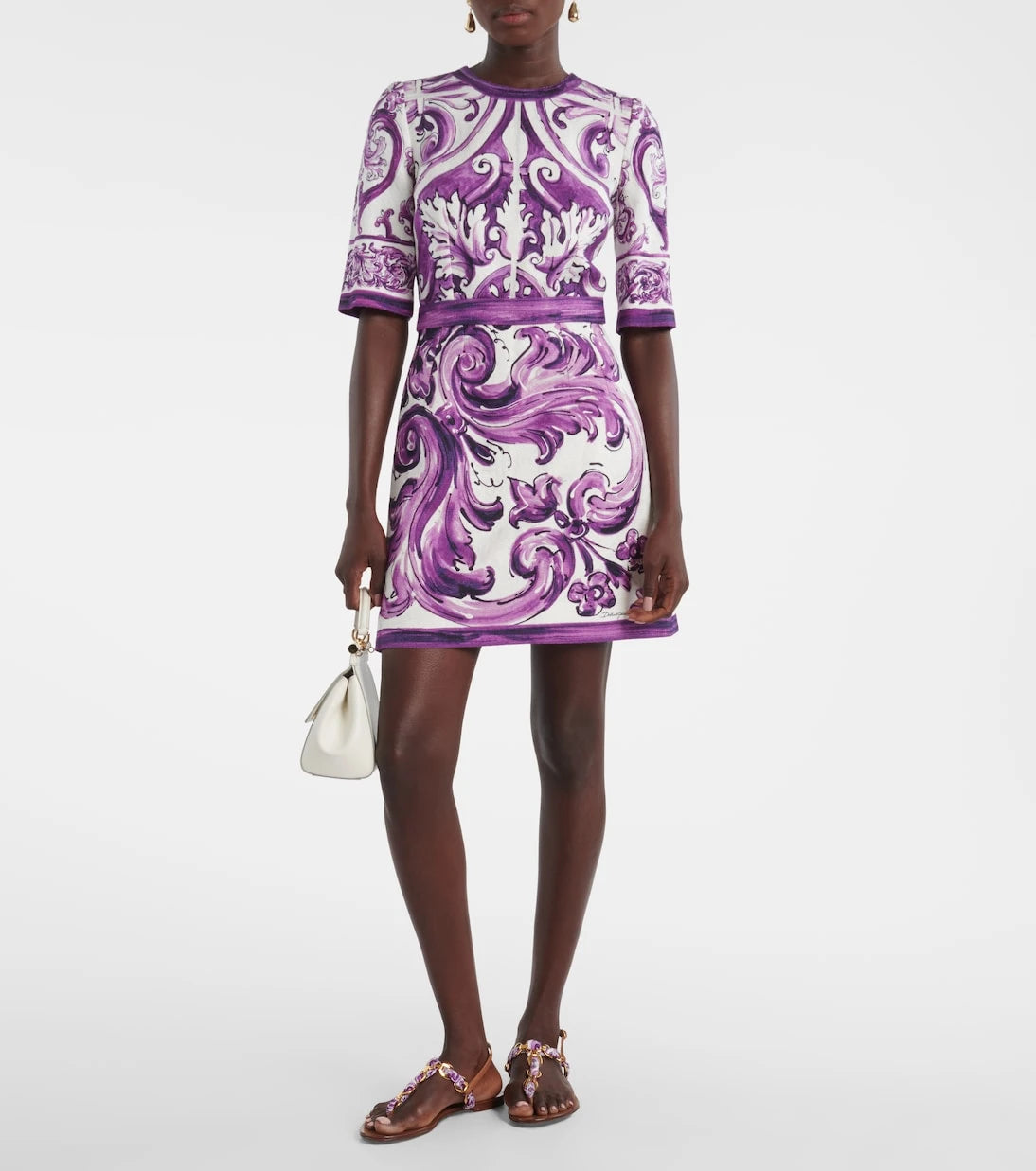 Dolce&Gabbana - Majolica cotton-blend minidress