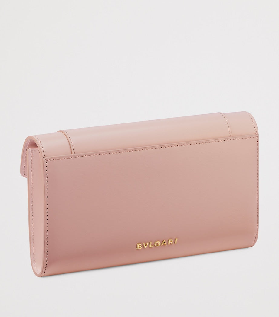 Pink Leather Serpenti Forever Long Wallet