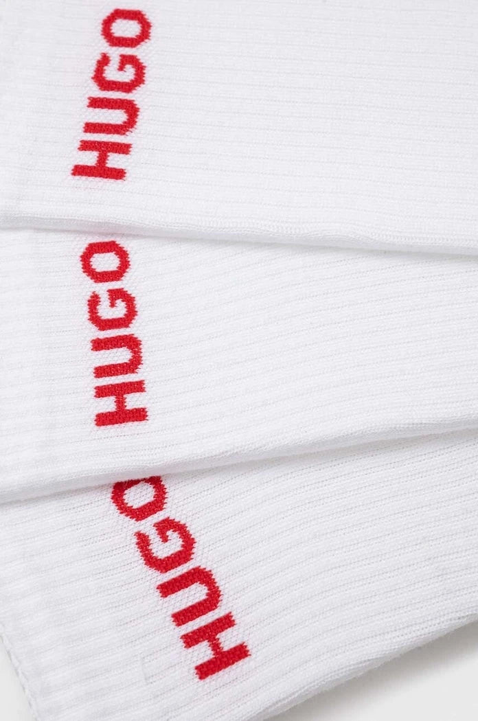 HUGO erkek pamuklu çorap 6P QS RIB LOGO CC 6'lı