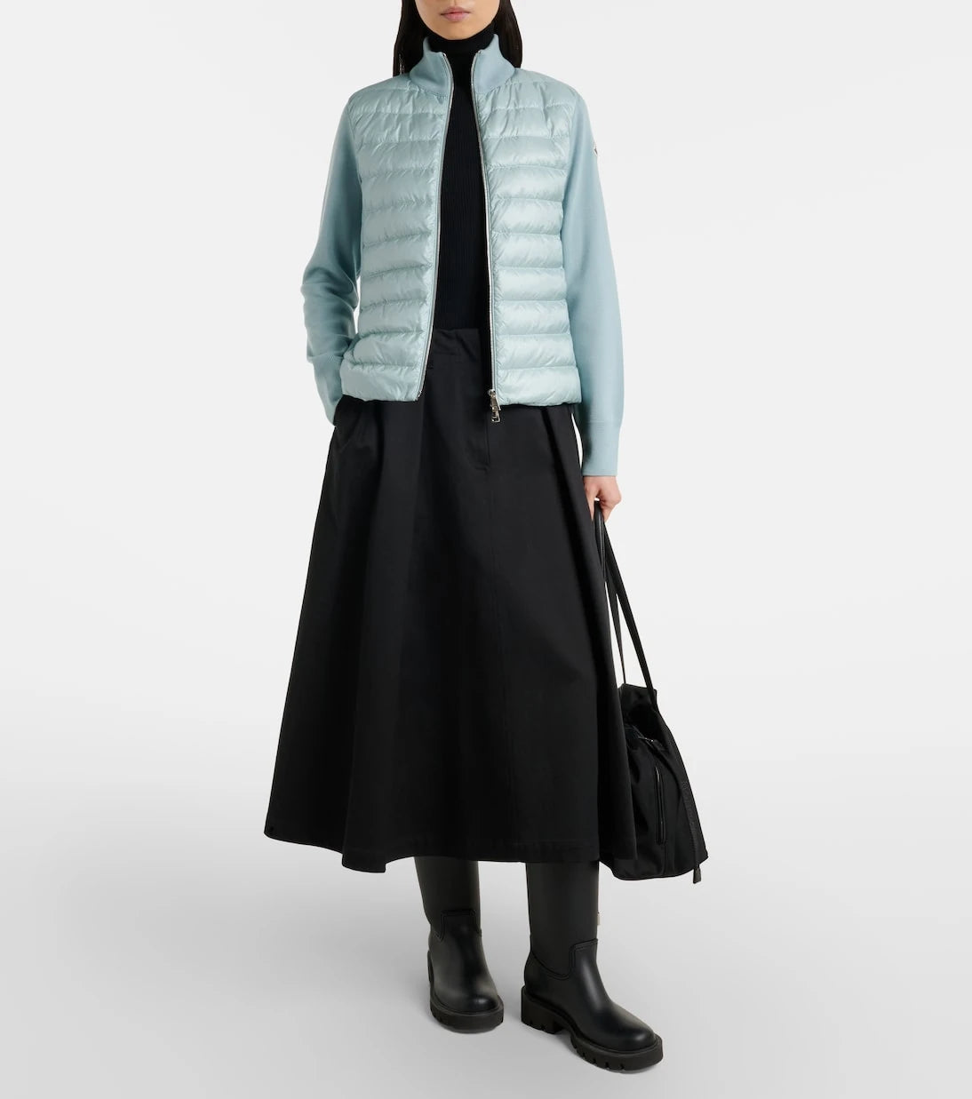 Moncler - Down-paneled virgin wool cardigan