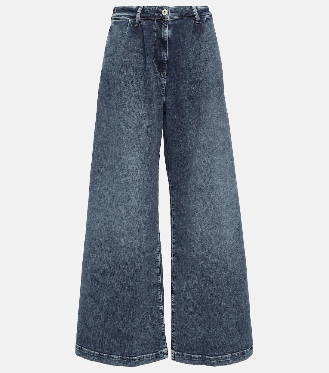 AG Jeans - بنطلون جينز ستيلا بقصة ساق واسعة وخصر عالٍ