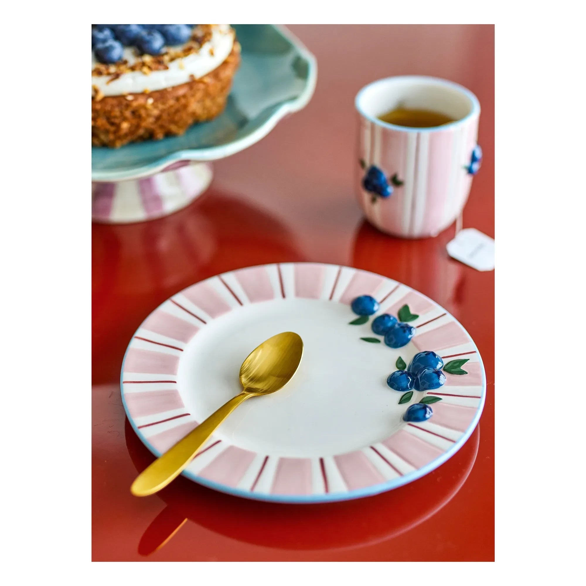 Bloomingville - Carry dessert plates - Set of 4 | Pink