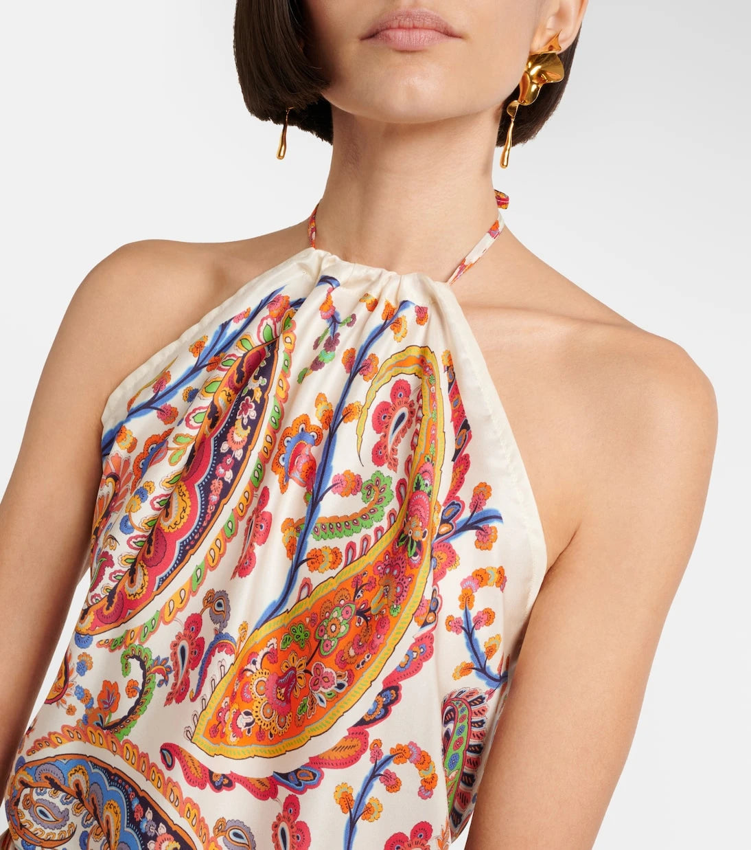 Etro - Printed silk tank top