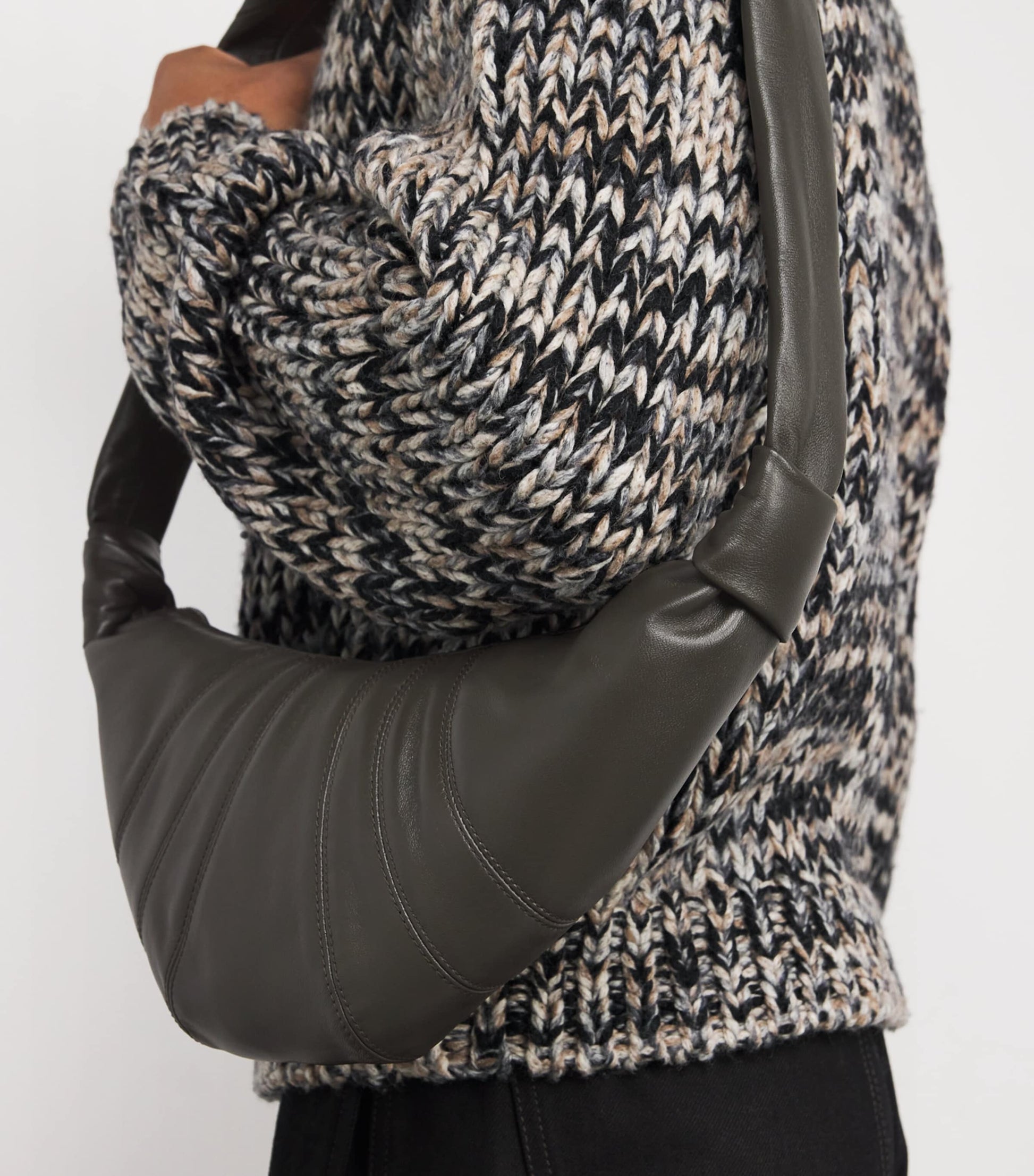 Small Nappa Leather Croissant Bag