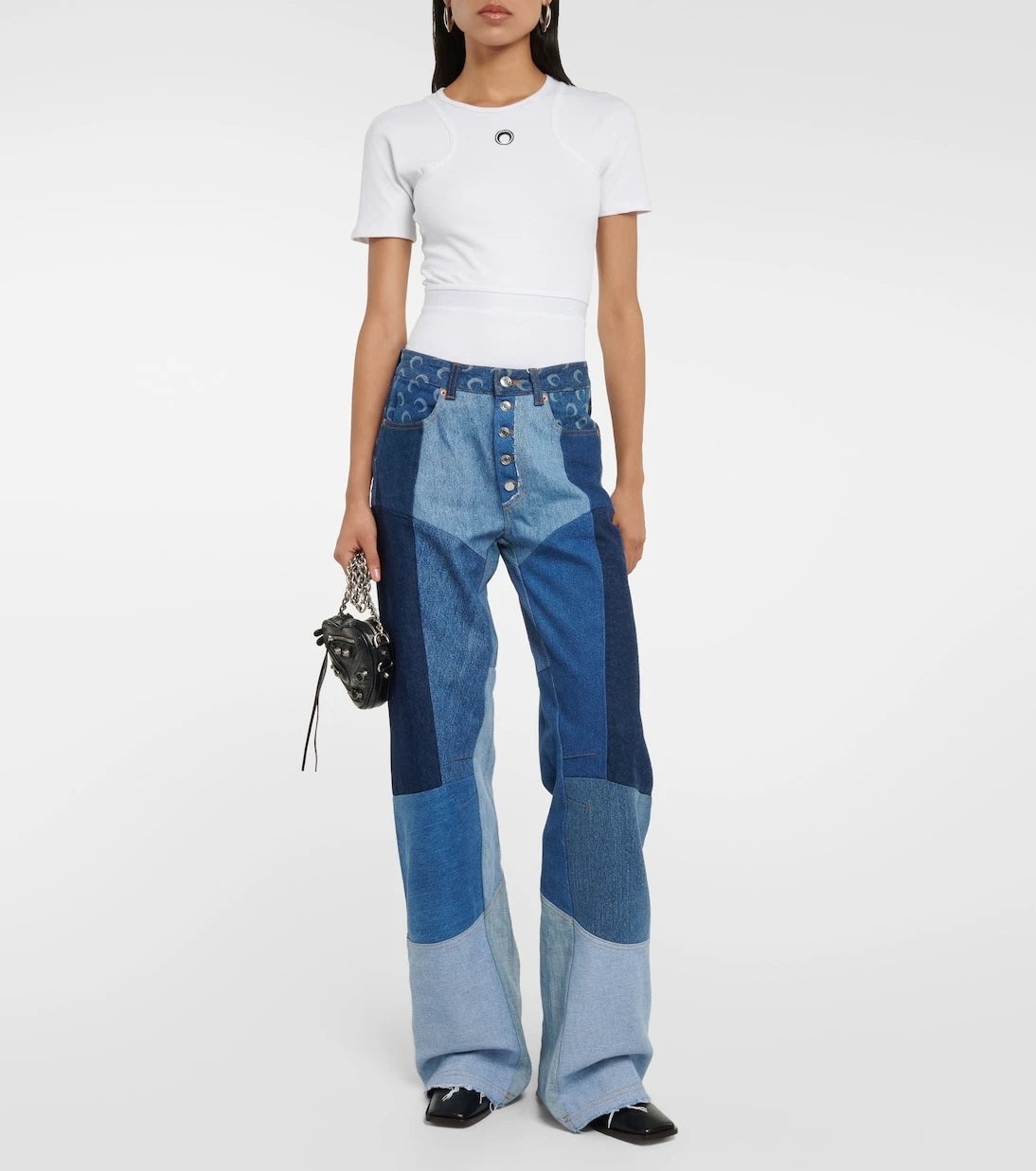 Marine Serre - Regenerated wide-leg jeans