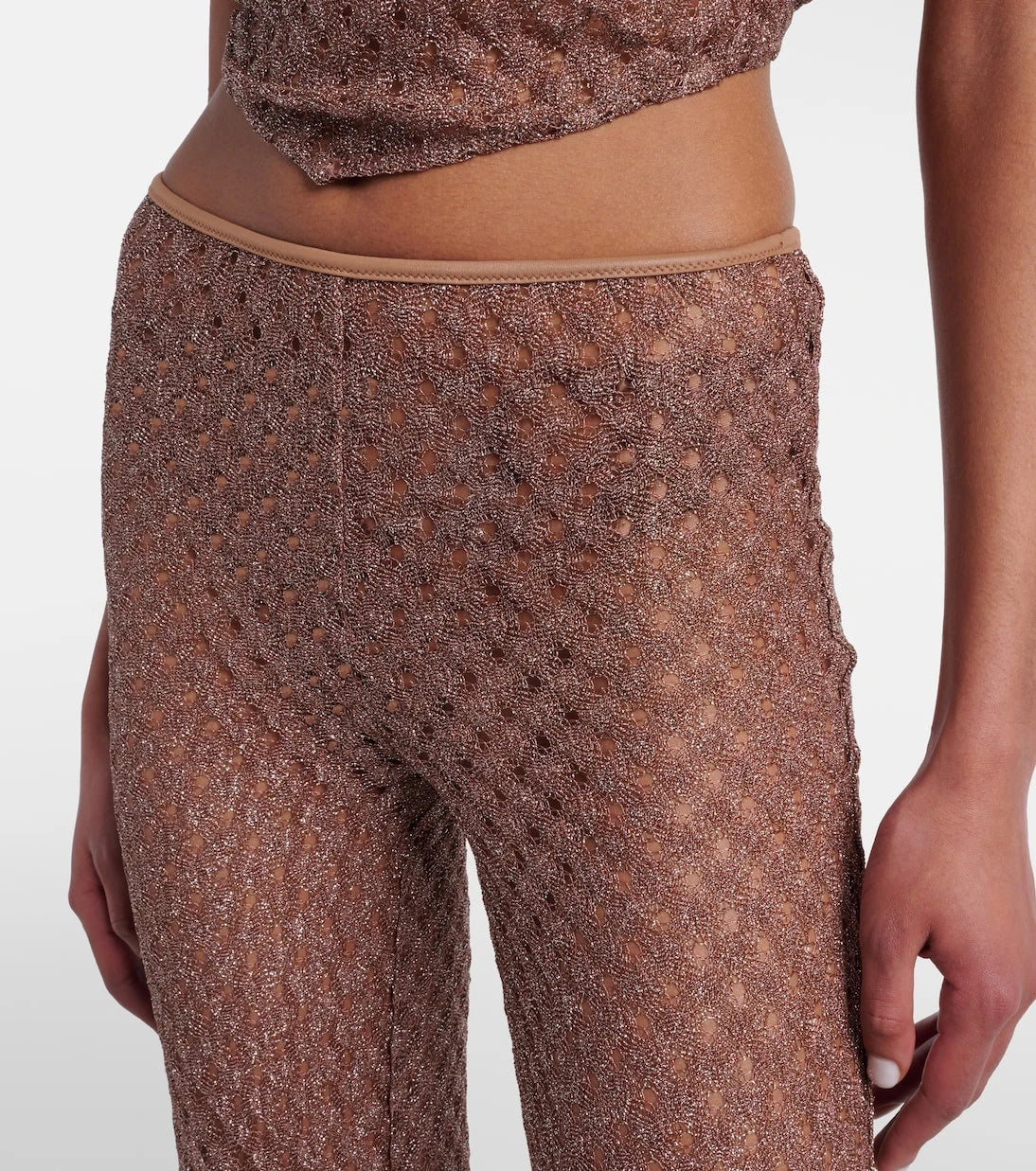Missoni - Open-knit lamé flared pants