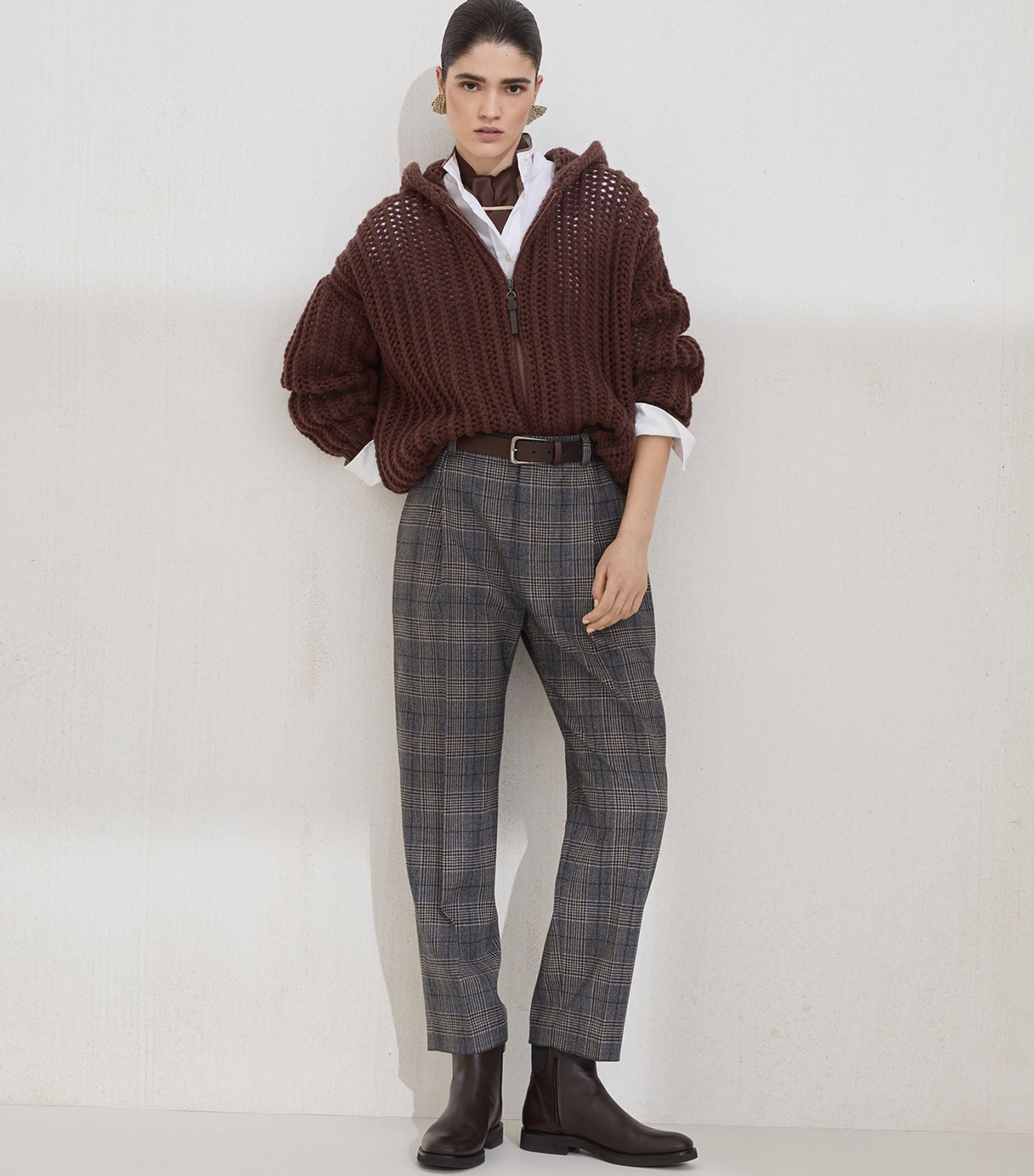 Brunello Cucinelli Black Cashmere Zip-Up Hoodie