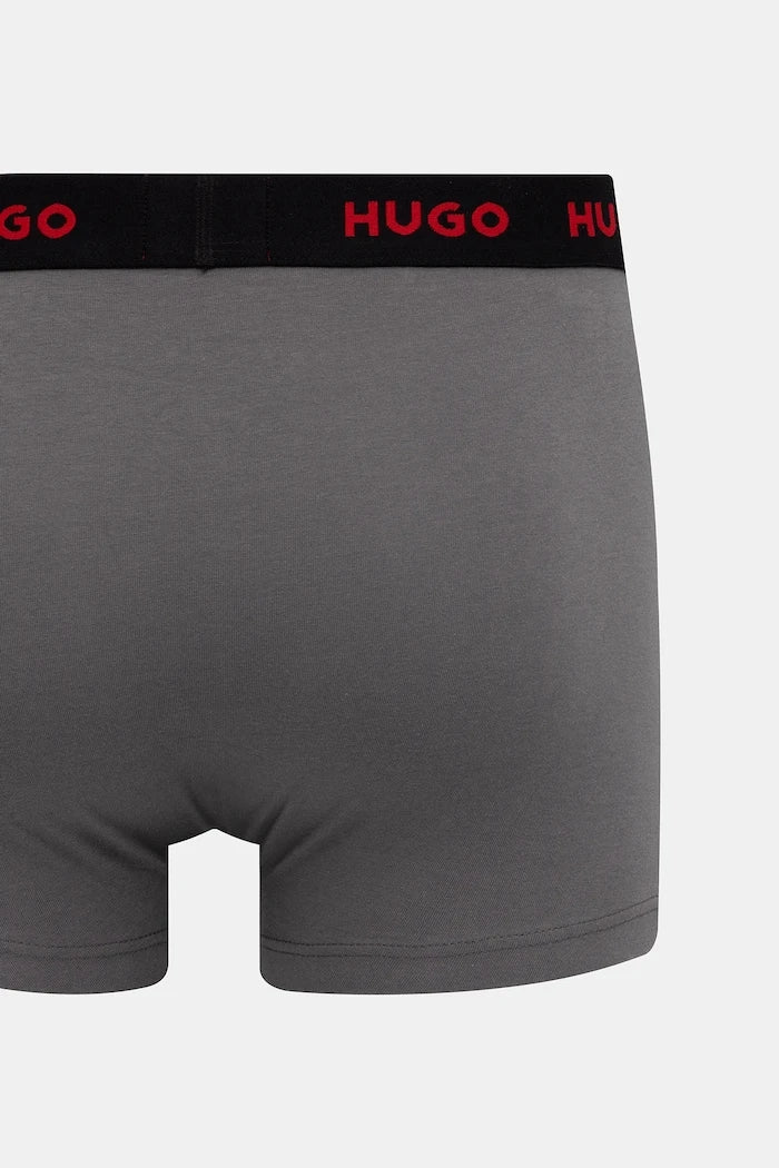 HUGO erkek pamuk elastan boxer şort TRIPLET DESIGN 3'lü set