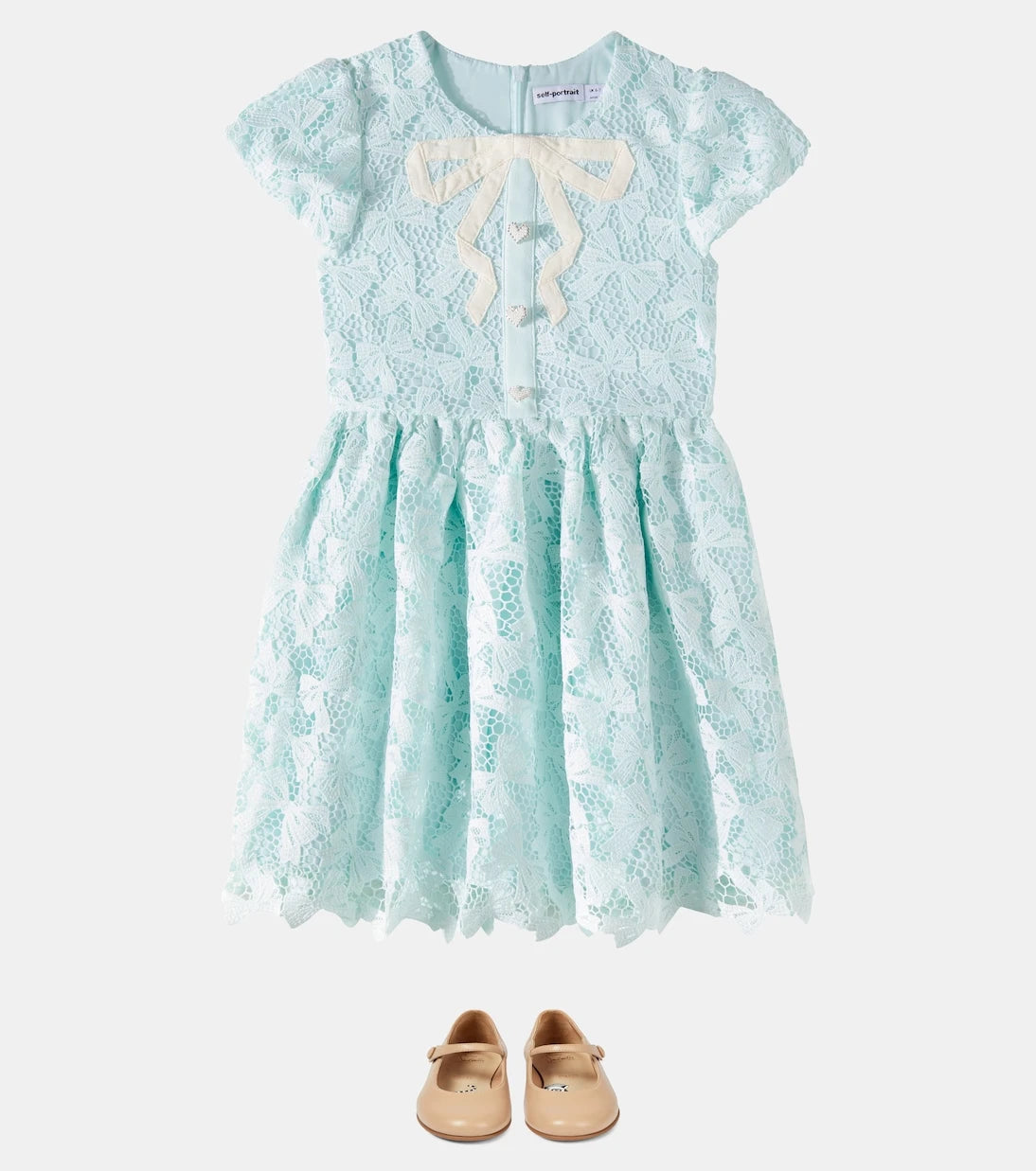 Self-Portrait Kids - Bow lace dress