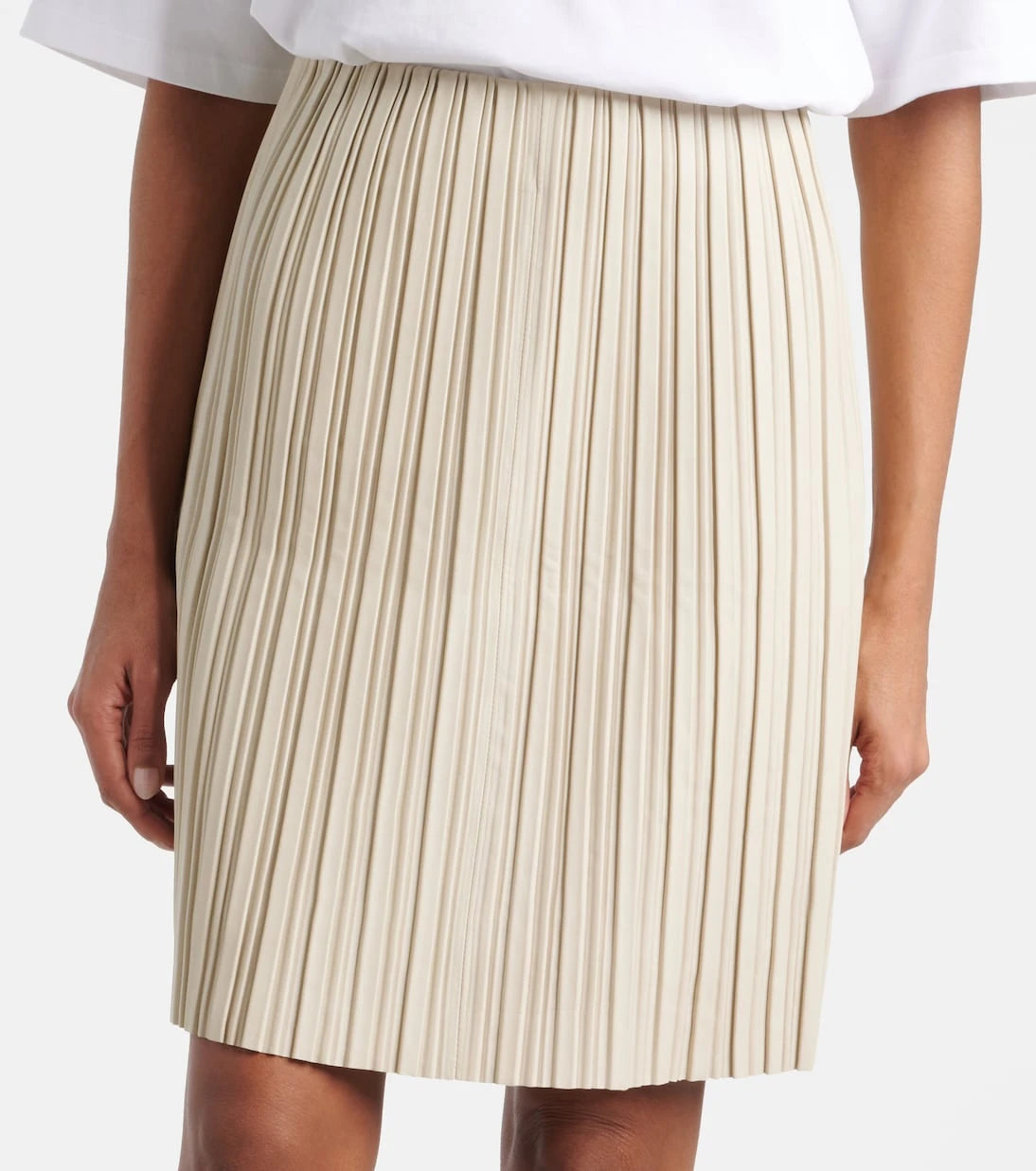 Róhe - Plissé leather midi skirt