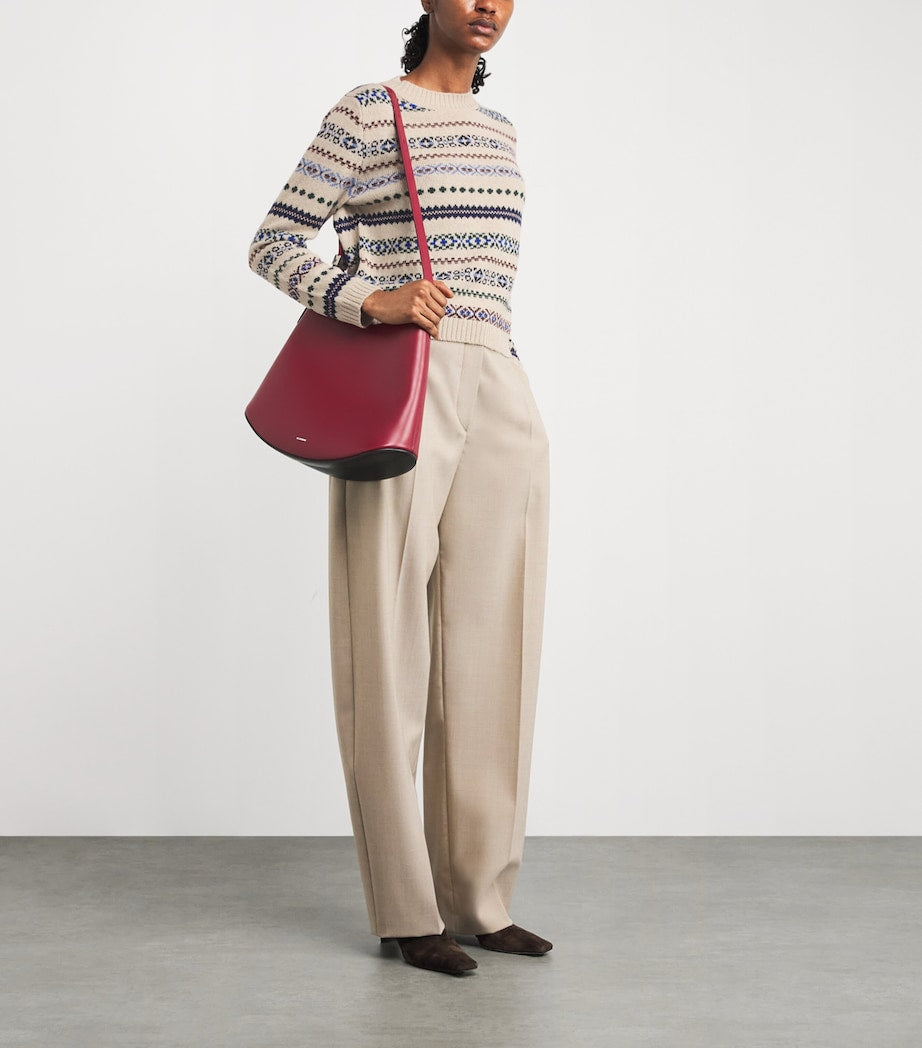 Weekend Max Mara White Wool-Alpaca-Blend Jacquard Sweater