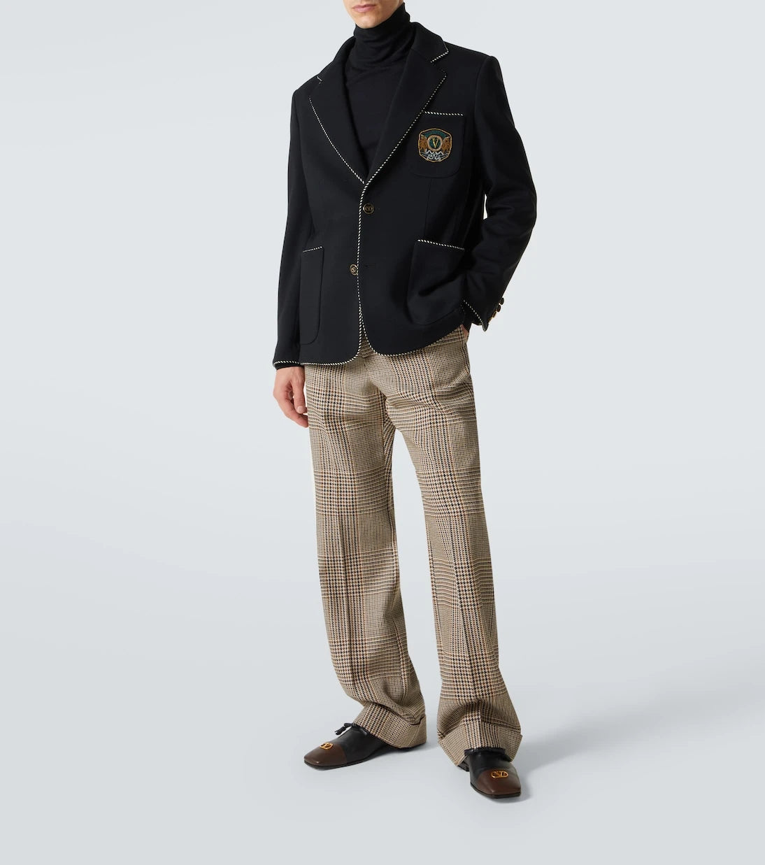 Valentino - Embroidered virgin wool blazer